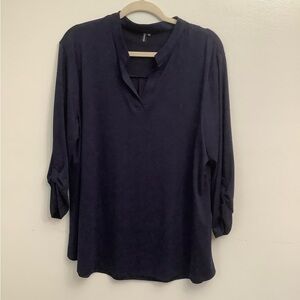 Sharper Image Navy V-Neck Shirt